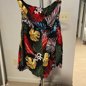 Tropical Leaf Print Romper